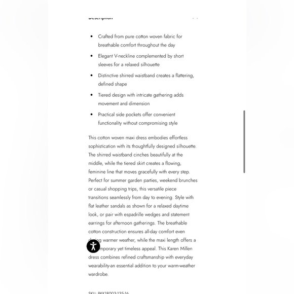 Karen Millen Organic Cotton Woven Shirred Tiered Short
Sleeve Maxi Dress - Picture 8 of 8